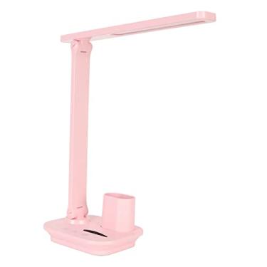 Imagem de Lâmpada de mesa LED, 5 W, 3 cores, base rotativa, olho de LED, luz de mesa com controle de toque para dormitório (rosa)
