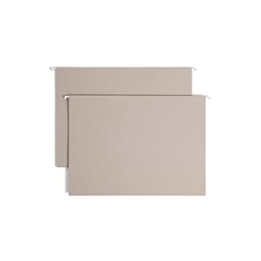 Imagem de Smead Pasta suspensa TUFF com capacidade extra, expansão de 7,6 cm, aba deslizante fácil de cortar 1/3, tamanho ofício, cinza aço, 18 por caixa (64341)