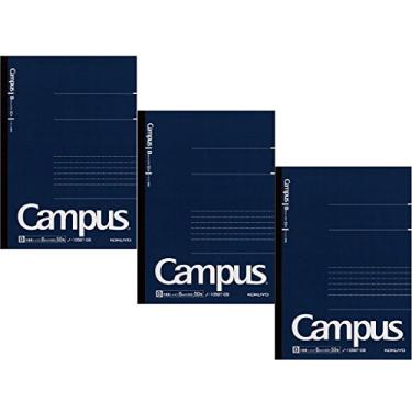 Imagem de Caderno pré-pontilhado Kokuyo Campus A5-pontilhado 6 mm Regra - 30 linhas x 50 folhas - 100 páginas, pacote com 3 azul escuro