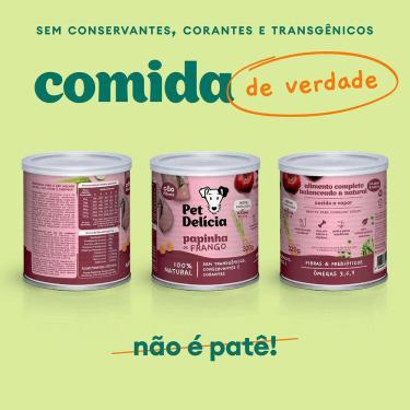 Imagem de 5 Rações Úmidas Pet Delícia Cães Filhotes Papinha de Frango 320g