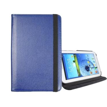 Imagem de Generic Capa flip de couro para tablet para Samsung Galaxy Tab S6 10,5 polegadas 2019 (modelo SM-T860/T865/T867), suporte giratório de 360 graus, capa protetora completa azul marinho