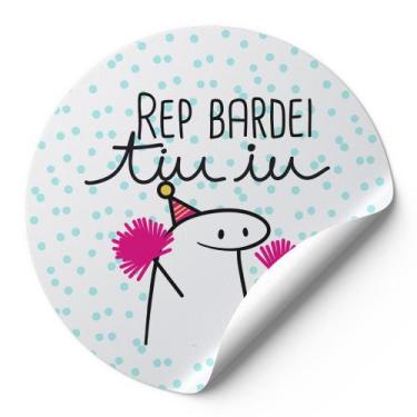 Imagem de 120 Etiquetas Auto Colante Adesivos Redondos Meme Flork Bento Aniversá