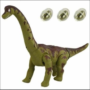 Imagem de Dinossauro Eletrônico Bota Ovos Anda Emite Luz(verde) - Toy King