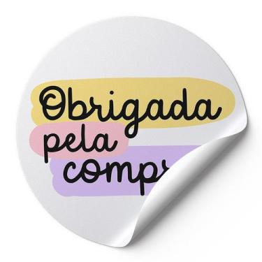 Imagem de 120 Etiquetas Adesivas Redondas Selo Obrigada Pela Confiança! Impressã