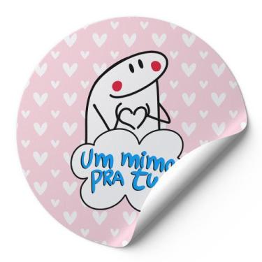 Imagem de 120 Etiquetas Redondas Adesivos Para Cliente Meme Bentô Um Mimo Para T