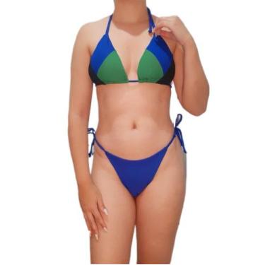 Imagem de Conjunto de biquíni fio dental tricolor - RAYS MODAS, Tricolor, Azul r