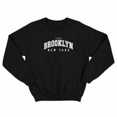 Imagem de Moletom Unissex Blusa de Algodão - Brooklyn  - Street Vogue, Preto, Br