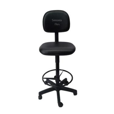 Imagem de Cadeira secretaria caixa alta -com aro base de rodízio para recepção m