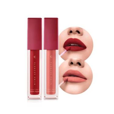 Imagem de Kit 2 Cores Batom Líquido Vermelho Hibisco e Terracota Niina Secrets S