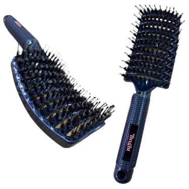 Imagem de Escova Raquete Cerda Javali e Nylon Vazada Profissional Cabeleireiro B