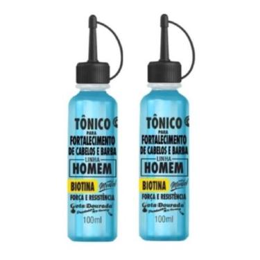 Imagem de Kit 2 Tonico Cabelo E Barba Linha Homem 100mL - Gota Dourada