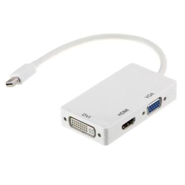 Imagem de Adaptador Mini Displayport para Hdmi, Vga, Dvi, 3 em 1 - WV
