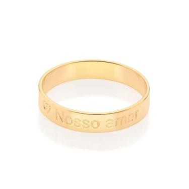 Imagem de Aliança Nosso Amor Rommanel Folheado a Ouro 513215, 16, Dourado
