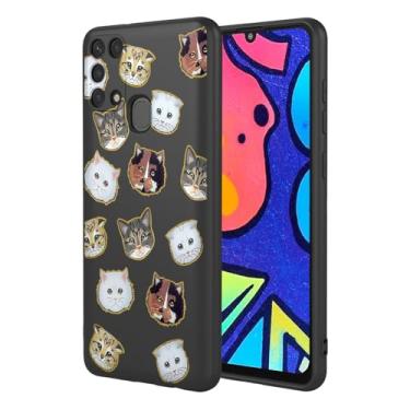 Imagem de KOARWVC Capa de celular para Galaxy M31, capa para Samsung M21S, capa para Samsung M31, design de padrão de gato fofo, capa protetora fina de TPU macio para Samsung Galaxy M21S M31 gato preto