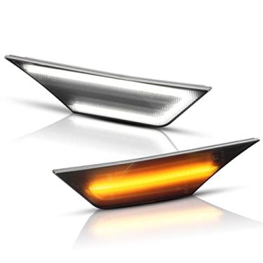 Imagem de Gempro Luzes de LED laterais para Honda Civic 10 Gen Civic 2016-2021 Switchback branco âmbar para-choque dianteiro refletor de seta, lente fumê