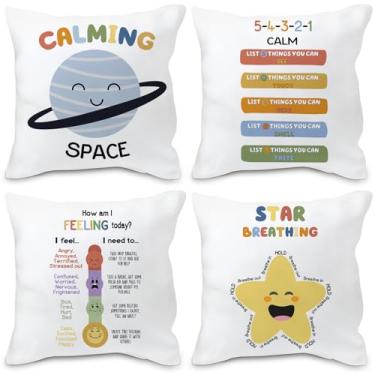 Imagem de Nvotell Capas de almofada de canto calmante 50 x 50 conjunto de 4 - suprimentos de canto calmo para sala de leitura, capas de travesseiro de sofá, itens essenciais para professores, fronhas