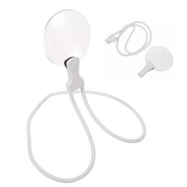 Imagem de Lupa de Pescoço Apoio Mesa Aumento 5x Haste Flexivel Idoso Leitura Tra