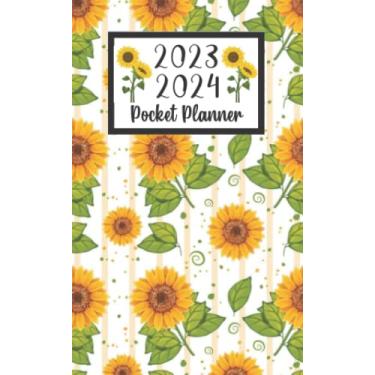 Imagem de 2023 2024 pocket planner For Purse Sunflower Lovers: 2 year Pocket Calendar January 2023 to December 2024 | 24 Months Monthly Planner & Organizer For ... Holidays | Sunflower Floral Pattern cover