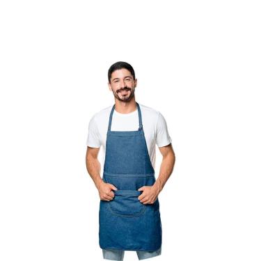 Imagem de Avental Jeans Cozinha Bar Jardinagem Corpo Inteiro Unissex 1un