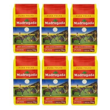 Imagem de 6 Erva mate Chimarrão MADRUGADA PURA FOLHA Moagem Grossa 1kg