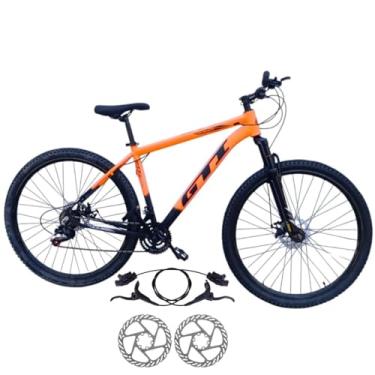 Imagem de Bicicleta Aro 29 GTI Roma 24 V MTB Index Disco Hidráulico Suspensão 80mm Unissex (Laranja/Preto, 15)