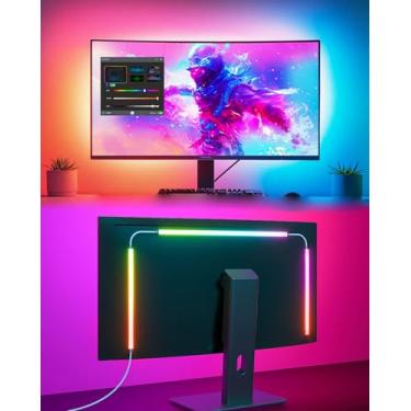 Imagem de BASON LIGHTING Iluminação De Fundo Para Monitor Usb Pc 24", Monitores Fita Led, Luzes Jogos, Tela Rgb-Ic, Configuração Mesa Com Cores Sincronizadas, Controle Software.