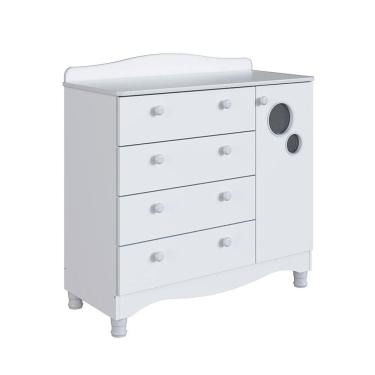 Imagem de Cômoda Infantil Encanto 4 GV 1 PT Branca