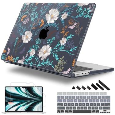 Imagem de Lepeoac Para MacBook Pro 14 polegadas 2024 2023 2022 2021 versão M4 A3112 A3401 A3185 M3 A2918 A2992 M2 A2779 M1 A2442 Pro/Max Chip, capa rígida de plástico com capa de teclado, rústica Flores