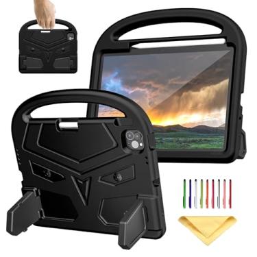 Imagem de UUcovers Capa infantil para iPad Pro de 11 polegadas M4 (2024) - 5ª geração, com suporte para lápis/suporte/alça/suporte dobrável, leve e macia, espuma vinílica acetinada, à prova de choque, capa para