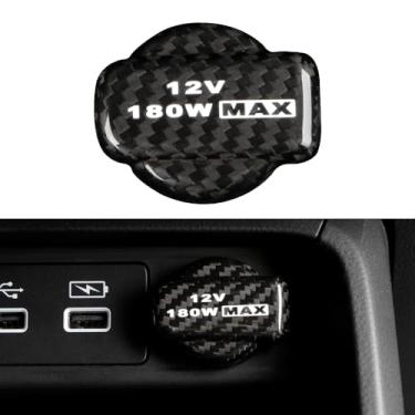 Imagem de JSWAN Tampa de isqueiro de fibra de carbono compatível com Honda 11ª geração Civic Type R FL5 CRV Pilot (2023 a 2026) console central para acendedor de cigarros acessórios interiores (preto brilhante)