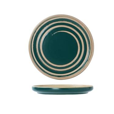 Imagem de Prato de cerâmica caseiro japonês criativo grande - prato de pizza de 25,4 cm