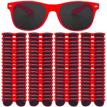 Imagem de YQVIE Pacote com 50/100 óculos de sol para adultos para homens e mulheres a granel óculos baratos retrô dos anos 70 para artigos de festa, 100 vermelhos, Large