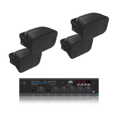 Imagem de Kit som ambiente leson lsa 7000 com 4 caixas bsa aw6 preta