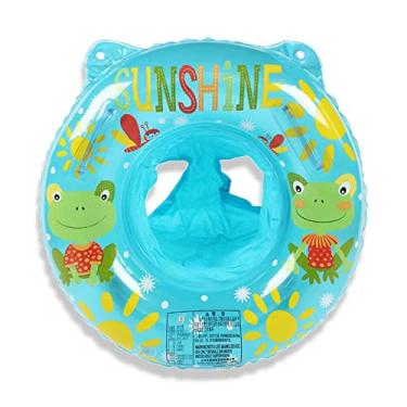 Imagem de Anel de natação para bebês, piscina flutuante, brinquedos de banheira, acessórios de piscina para crianças pequenas, anel de natação inflável com assento flutuante para crianças de 1 a 36 meses (azul)
