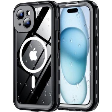 Imagem de Capa de telefone Red2Fire à prova d'água para iPhone 15 6.1" preta/tra