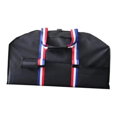 Imagem de Fenteer Suporte para lenha, cesta de madeira com alças, suporte para lareira, bolsa para viagem, acampamento, churrasco ao ar livre, interno