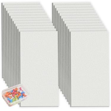 Imagem de Quadro grande de cortiça para paredes | pacote com 24 | 120 cm x 89 cm placa de cortiça de feltro alternativa, azulejos de quadro de avisos para decoração de parede de escritório, quadro de pressão