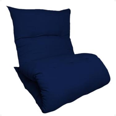 Imagem de Colchões de Futon Colchão Solteiro Dobrável Enrolável Decorativo Almofada Cores Macio Acampamento(Azul Marinho)