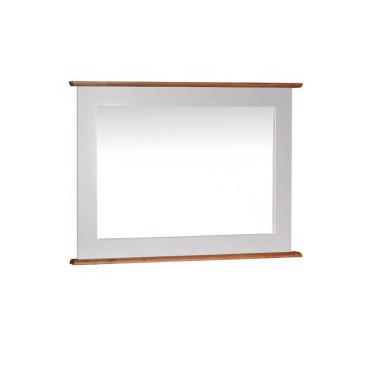 Imagem de Espelheira para Banheiro Retangular Dália 3060-80 Linz Móveis - Off White/Imbuia Glazer