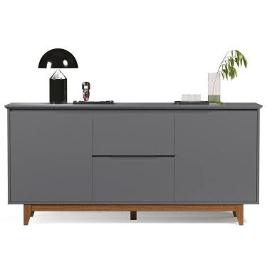 Imagem de Buffet Aparador para Sala de Jantar 163cm Flow Cinza - EJ Móveis