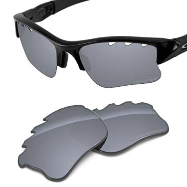Imagem de Tintart Lentes de substituição de desempenho para óculos de sol ventilados Oakley Flak Jacket XLJ polarizadas gravadas - prata metálica