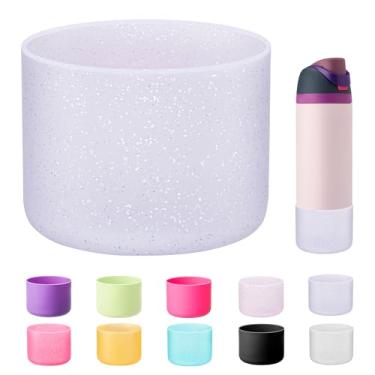 Imagem de Bluwing Bota de silicone para garrafa de água Owala 1,134 g, parte inferior de manga protetora antiderrapante para Owala Garrafa de água isolada FreeSip/Twist/Flip (purpurina purpurina)