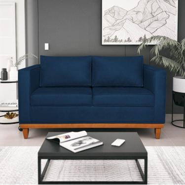 Imagem de Sofá 2 E 3 Lugares Europa 180cm Suede - Doce Sonho Móveis Azul Marinho