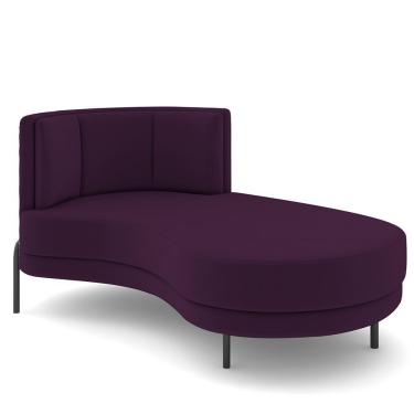 Imagem de Sofá Chaise Longue Living Lucca Direito D02 Veludo Roxo C-292