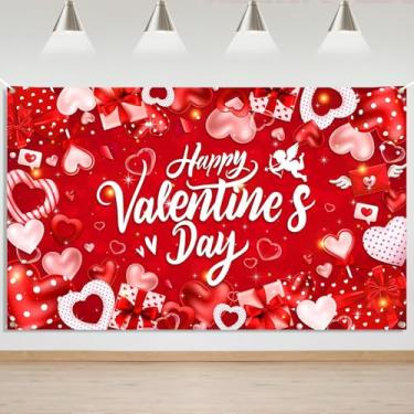 Imagem de Mocsicka Faixa de fundo feliz dia dos namorados corações românticos amor cupido dia dos namorados festa decoração doce casal vermelho amor fotografia fundos (1,8 x 1,1 m)