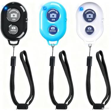 Imagem de Obturador remoto de celular para smartphones e tablets (pacote com 3), câmera sem fio AOQIYUE compatível com alça de pulso para celular iPhone/Android incluída - Crie fotos e vídeos incríveis