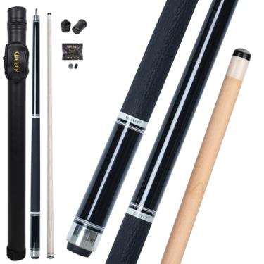 Imagem de CUEELF Taco de sinuca de baixa deflexão taco de bilhar design clássico taco de bilhar profissional para adultos - ponta de 12,5 mm e envoltório de couro, junta 3/8 * 8