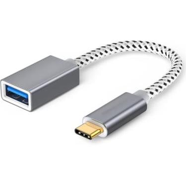 Imagem de Adaptador USB para USB C 0,15 m, cabo USB C OTG, conector fêmea tipo C para USB A para MacBook Pro Air, Galaxy S22 Ultra, para iPhone 16, Surface Go