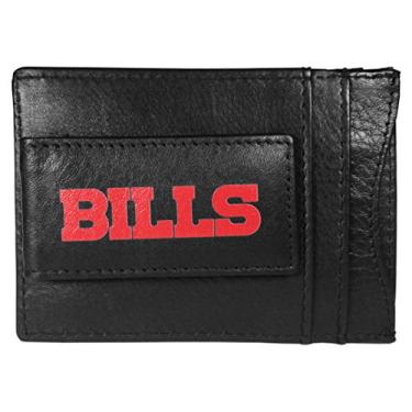 Imagem de Siskiyou Sports Porta-cartões com logotipo NFL Buffalo Bills em couro e dinheiro, preto