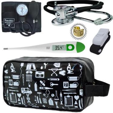 Imagem de Kit Enfermagem Acadêmico Com Aparelho de Pressão Estetoscópio Rappapor